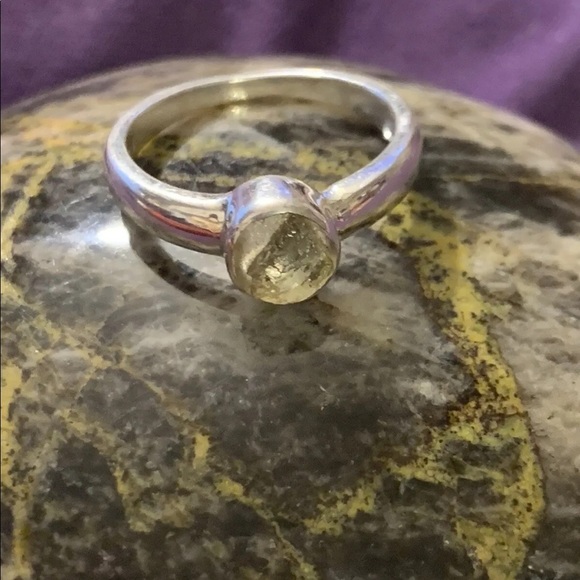 Raw Moldavite & Silver Ring #5.5 - Picture 16 of 16